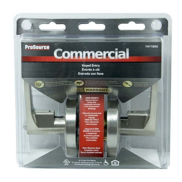 Prosource Entry Lever, Stainless Steel, Lever Handle, Stainless Steel, Commercial, 2 Grade - Y360CV-PS