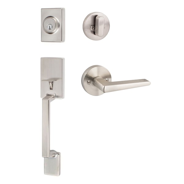Sure-Loc Hardware Sure-Loc Hardware Stockholm Handleset, Basel Round Handleset Trim, Satin Nickel - SH507-R-BS-RD 15