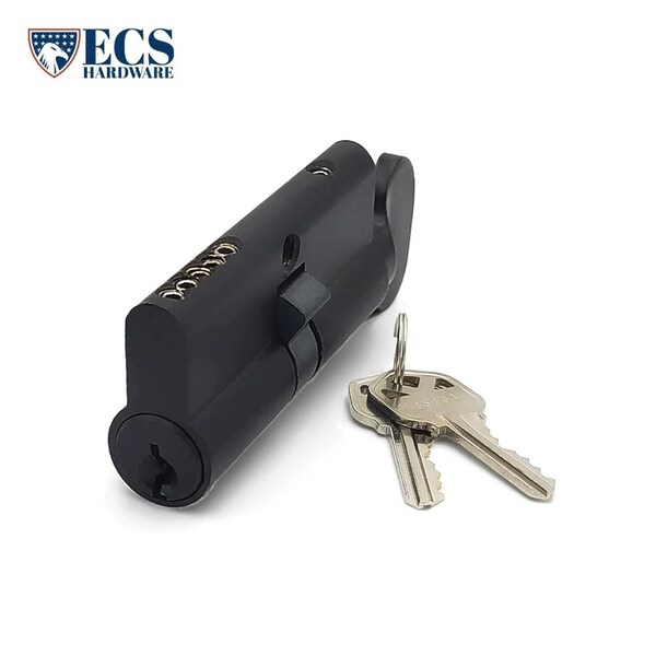Ecs Hardware Durable Prem Profile Cylinder Single Sided Thumb Turn, Keyed Alike, Kwikset KW1 Keyway, US10B, Dark Oxi - ECSH-EPCR-10B-KW1-KA10