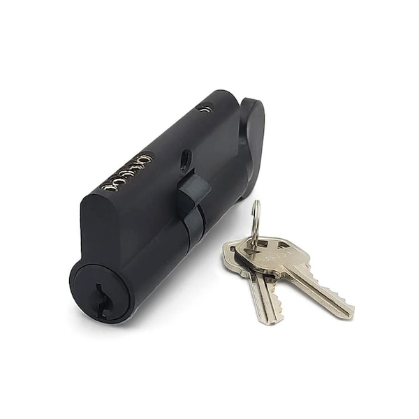 Ecs Hardware Durable Prem Profile Cylinder Single Sided Thumb Turn, Keyed Alike, Kwikset KW1 Keyway, US10B, Dark Oxi - ECSH-EPCR-10B-KW1-KA10