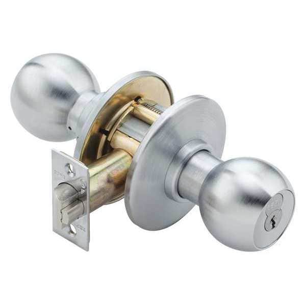 Best Knob Lockset, 2-3/4" Backset, Mechanical - 8K37R4ASTK626