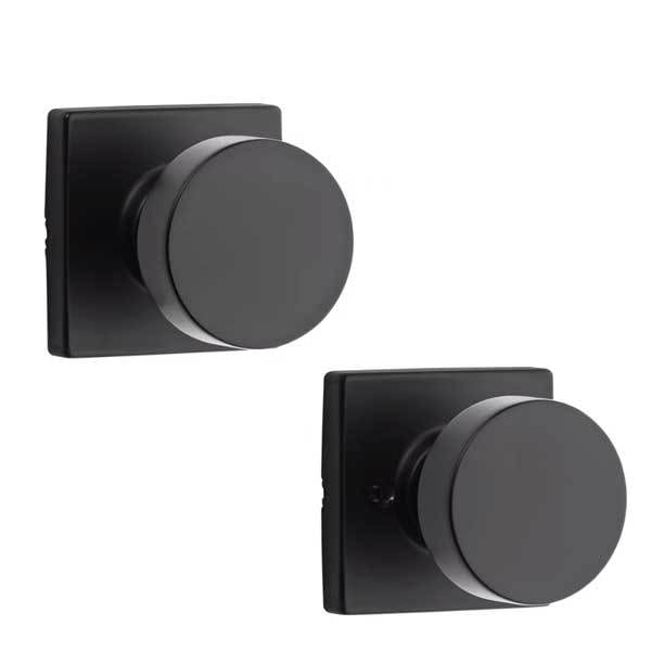 Kwikset Kwikset: Pismo Passage Door Knob with Square Rose / Iron Black - KWS-720PSK-SQT-514