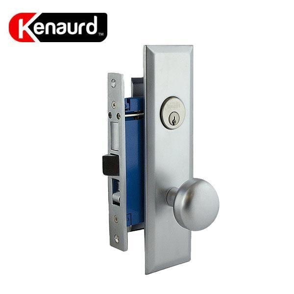 Kenaurd Kenaurd:Mortise Lockset (2-3/4) Silver (Knob) - SC1 - LARGER-LH - KML234-SS-SC1-LH