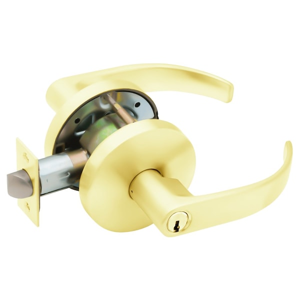 Falcon Grade 2 Entry/Office Cylindrical Lock, Key in Lever Cylinder, Quantum Lever, Standard Rose, Bright - W511PD Q 605