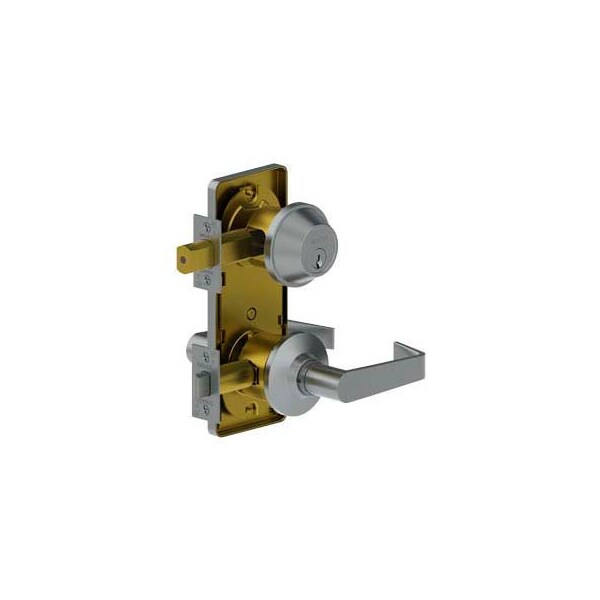 Hager Companies 3710 Grade 2 Interconnected Lock - Interconnected Single Locking Entry 2-3/4" Us26d Arc Scc Kd Tee - 371002N26D000ACDT