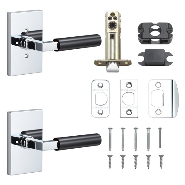 Sure-Loc Hardware Sure-Loc Hardware Levanto Privacy Rosette, Polished Chrome, Smooth Grip in Flat Black - LV102 26 GRIP-SM FBL