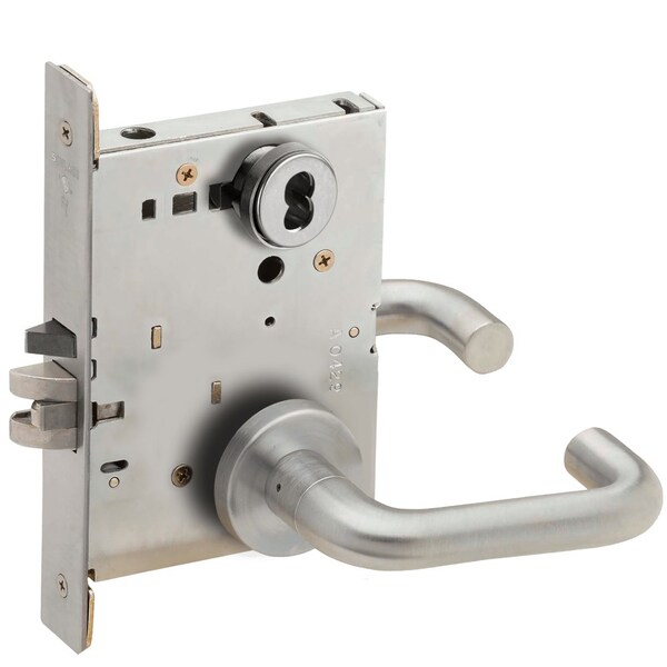 Schlage Grade 1 Classroom Mortise Lock, SFIC Prep Less Core, 03 Lever, A Rose, Satin Chrome Finish - L9070B 03A 626