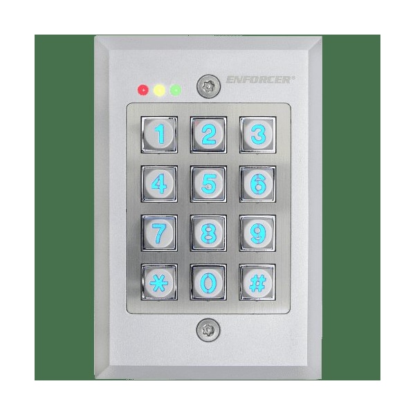 Seco-Larm FluSLM-SH-Mount Outdoor Illuminated Stand-Alone Keypad. Weather resistant and vandal resi - SLM-SK-1123-FDQ