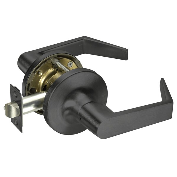 Yale Grade 1 Passage/Closet Latch Cylindrical Lock, Augusta Lever, Non-Keyed, Black Painted Finish - AU5401LN 693