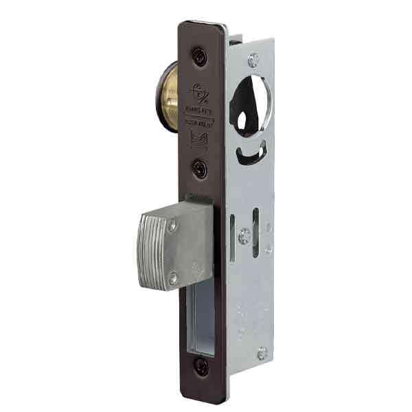 Adams Rite AdamsRite: MS DEADBOLT 1 1/8 BS 313 1 1/8  Inch Backset Flat Faceplate Dark Bronze - ADR-MS1850S-310-313
