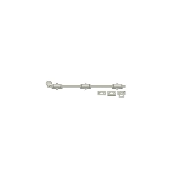 Deltana Surface Bolt, Heavy Duty Satin Nickel 18" - 18SB15