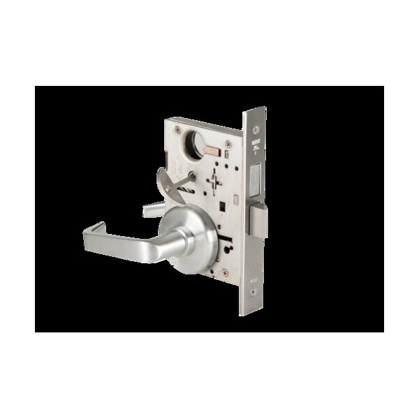 Best Mortise 45H Lock, Privacy, Lever, Rose, Satin Chrome AM, LH - 45H0L15H626AMLH