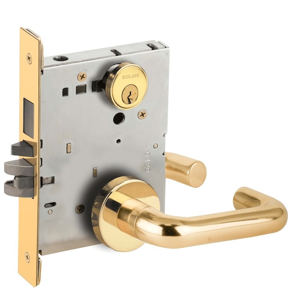 Schlage Entrance Mortise Lock with Deadbolt, 03A Design, Bright Brass - L9453P 03A 605
