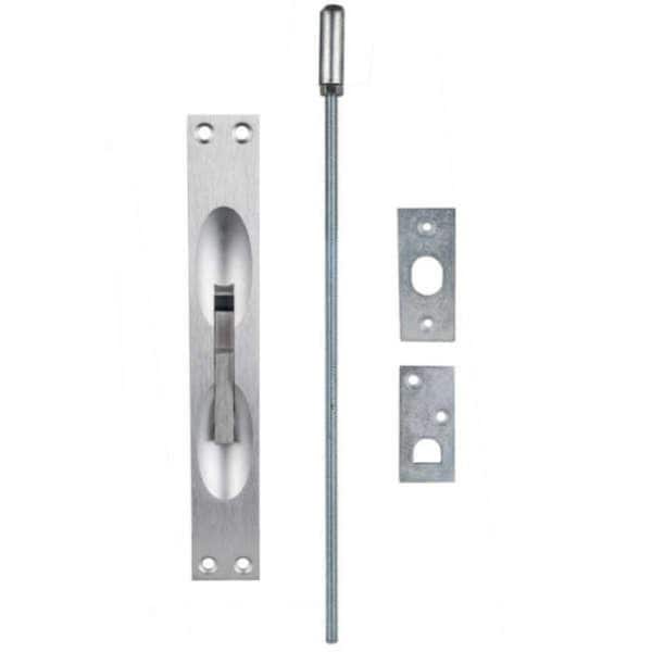 Trans Atlantic Co. 1/2 in. Brushed Chrome Security Surface Flush Bolt - GH-197-US26D