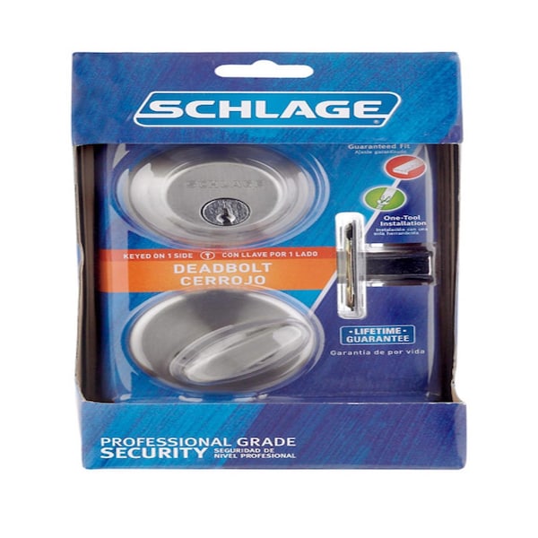Schlage Schlage Satin Nickel Zinc Single Cylinder Deadbolt - B60NV619