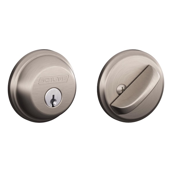 Schlage Schlage Satin Nickel Zinc Single Cylinder Deadbolt - B60NV619