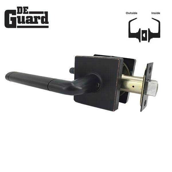 Deguard Contemporary Leverset - Square Rose Square Handle - Oil Rubbed Bronze - PASSAGE - DCLP06-ORB