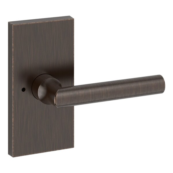 Baldwin Privacy Tube Lever and Contemporary 5in Rose with 6AL Latch and Dual Strike Venetian Bronze Finish - PVTUBCFR112