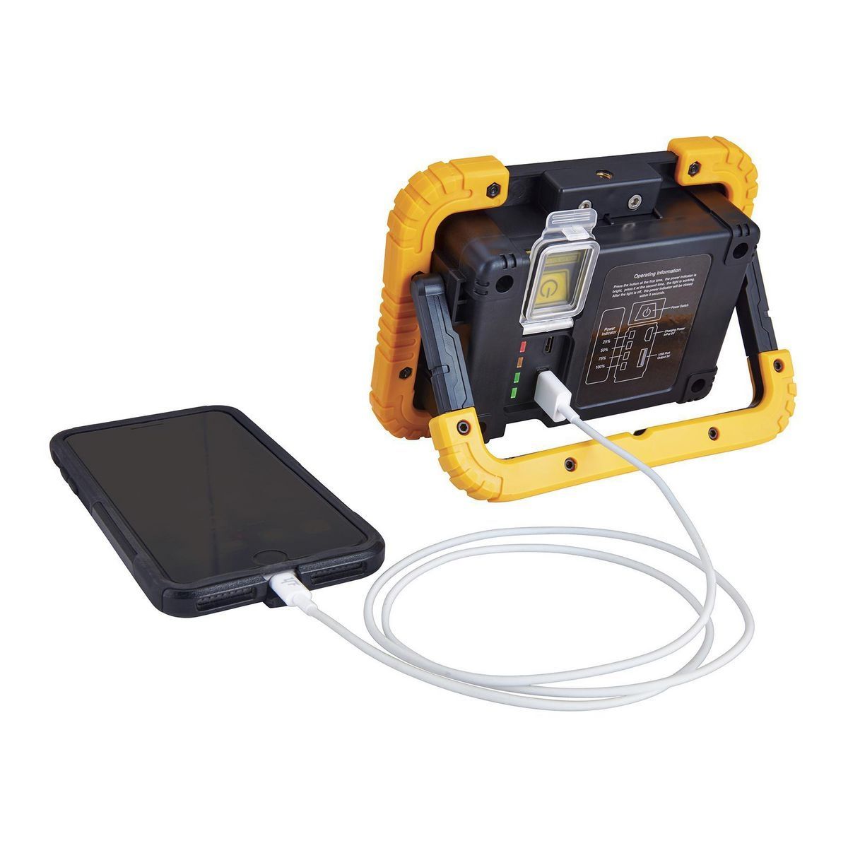 Luz de trabajo Braun 1250 lúmenes con LED, batería recargable y banco de energía - 56163