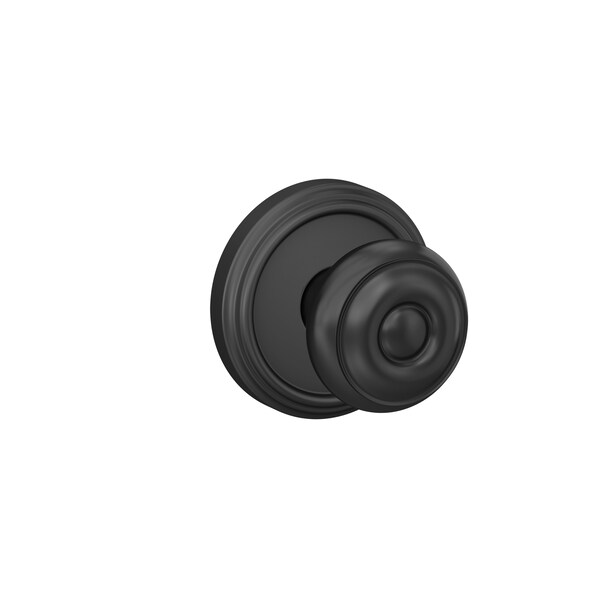 Schlage Residential Schlage Custom Georgian Knob with Indy Rose Non Turning Double Dummy Pair Matte Black Finish - FC172GEO622IND