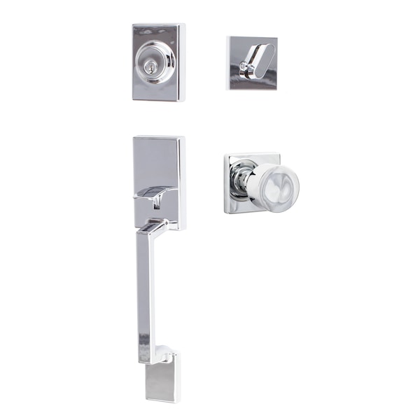 Sure-Loc Hardware Sure-Loc Hardware Stockholm Handleset, Bergen Square Handleset Trim, Polished Chrome - SH507-S-BG-SQ 26