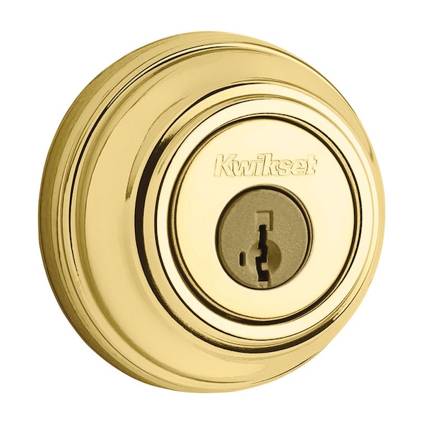 Kwikset Kwikset SmartKey Polished Brass Metal Deadbolt - 99850-071