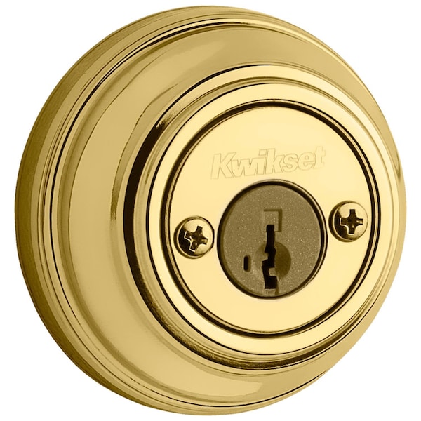 Kwikset Kwikset SmartKey Polished Brass Metal Deadbolt - 99850-071