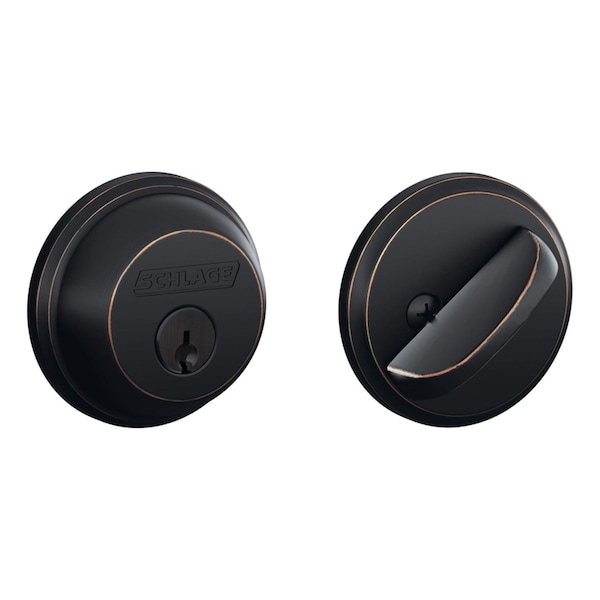 Schlage Schlage Aged Bronze Zinc Single Cylinder Deadbolt - B60NV716