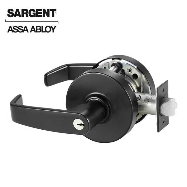 Sargent 10 Line Series Cylindrical Lock Mechanical Classroom L Trim L Rose Strike Lip Length 1-1/4 Black Sue - SRG-28-10G37-LL-BSP