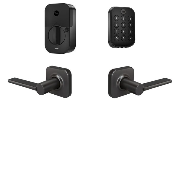 Yale Real Living Yale Assure Lock 2 Bundle with Key Free Keypad Bluetooth Deadbolt, Valdosta Lever Passage, and - BYRD430BLEVLBSP