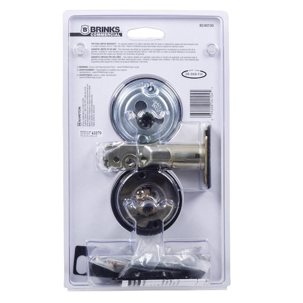 Brinks Commercial Brinks Commercial Matte Black Zinc Single Cylinder Deadbolt - BC40130