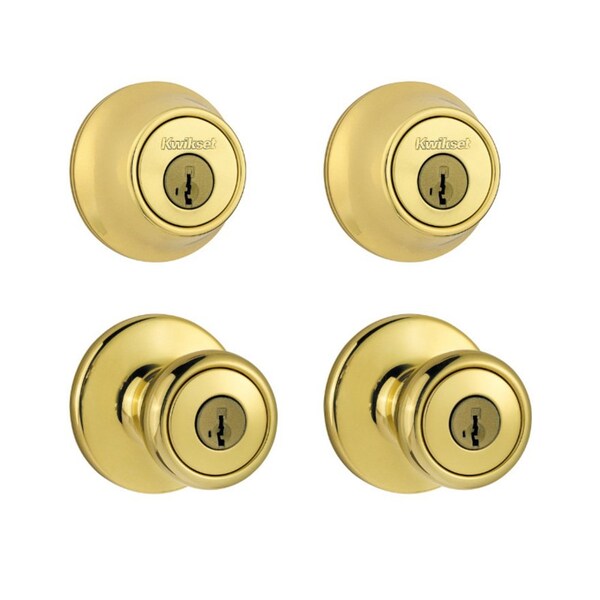 Kwikset Kwikset Tylo Polished Brass Double Entry Door Kit 1-3/4 in. - 92420-031