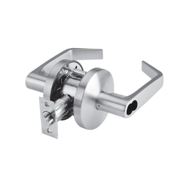 Dorma Grade 2 Cylindrical Lock, 53-Entry, LR-Lever, Satin Chrome, 2-3/4 Inch Backset, SFIC Less - C553-J-LRC-626