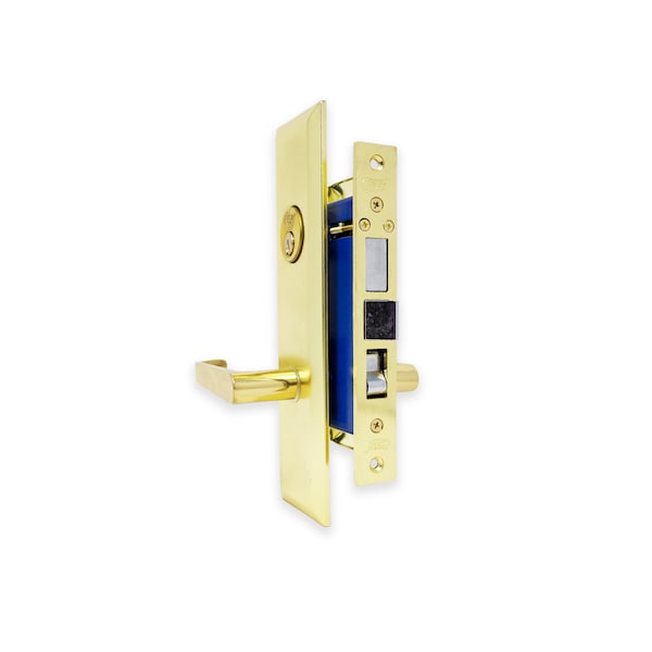 Premier Lock Brass Mortise Entry Lever Left Hand Lock Set with 2.5 in. Backset and 2 SC1 Keys - ML03