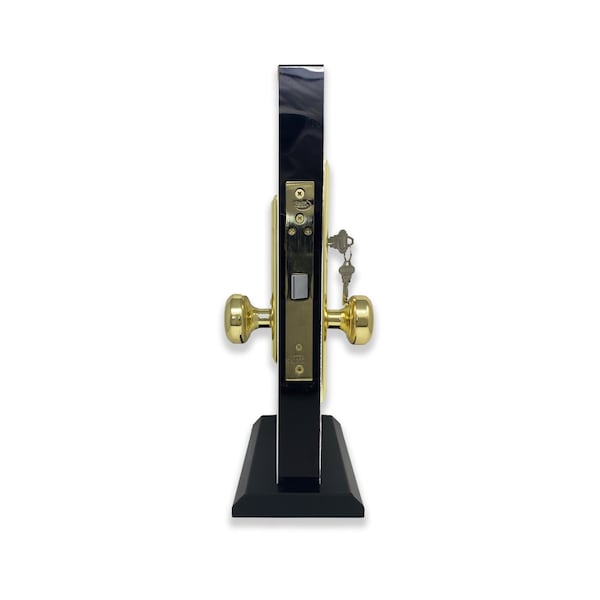 Premier Lock Brass Vestibule Mortise Entry Right Hand Lock Set with 2.5 in. Backset and 2 SC1 Keys - MR01R
