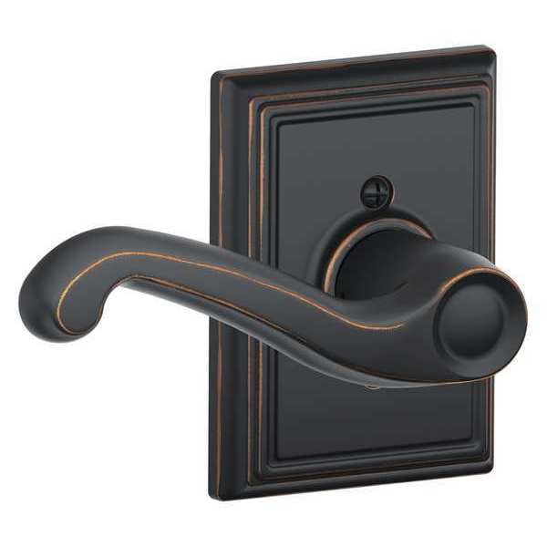 Schlage Antique Bronze Dummy Lever Lockset, Flair/Addison, Left Hand - F170 FLA 716 ADD LH