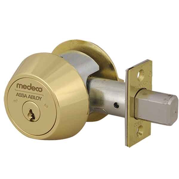 Medeco MEDECO:Maxum M3 - Commercial BiAxial - Double Deadbolt - Backset  2-3/8" - 05  -Bright Brass - 11TC623-05-DLT