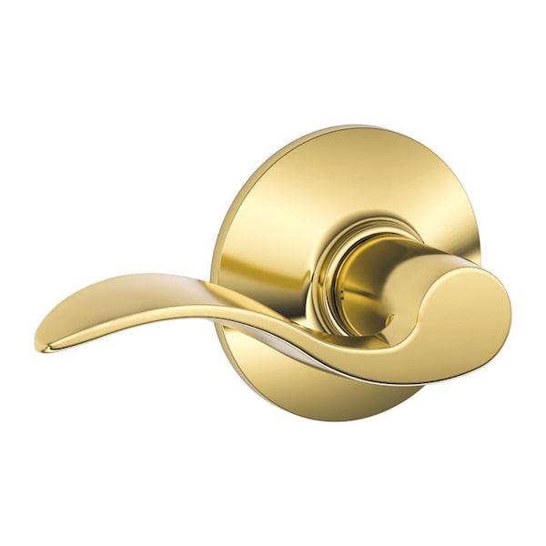 Schlage Schlage Accent Bright Brass Passage Lockset 1-3/4 in. - F10VACC605