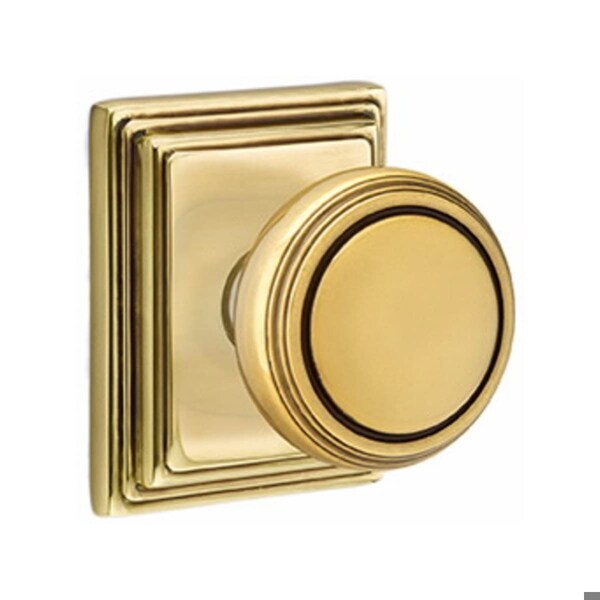 Emtek Norwich Knob 2-3/8 in Backset Passage w/Wilshire Rose for 1-1/4 in to 2 in Door French Antique Brass - 8161NWUS7
