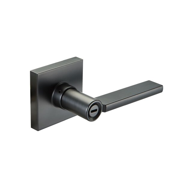 Yale Real Living Edge YE Series Seabrook Lever with Square Rose Privacy Door Lock Black Finish - YR21SBSQBLK