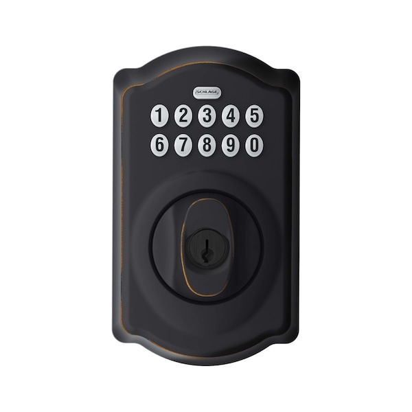 Schlage Schlage Aged Bronze Steel Electronic Deadbolt - BE365VCAM716