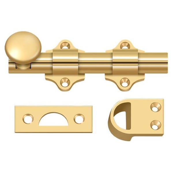 Deltana Dutch Door Bolt, Heavy Duty Lifetime Brass 4" - DDB425CR003