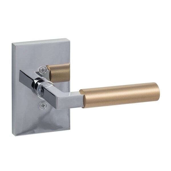 Sure-Loc Hardware Sure-Loc Hardware Levanto Dummy Rosette, Polished Chrome, Smooth Grip in Satin Brass - LV100 26 GRIP-SM SB