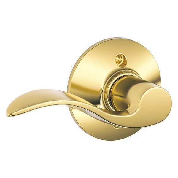 Schlage Bright Brass Dummy Lever Lockset, Accent, Left Hand - F170 ACC 605 LH