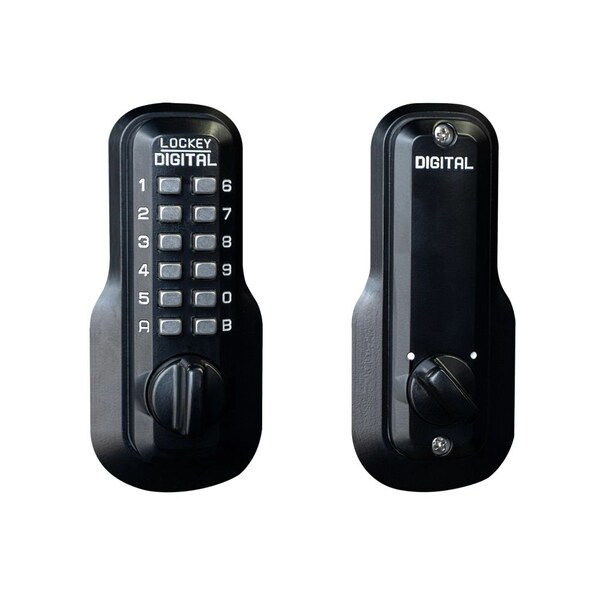 Lockey Usa Mechanical Keyless Deadbolt, Single Sided, M210, Jet Black - M210JBMG