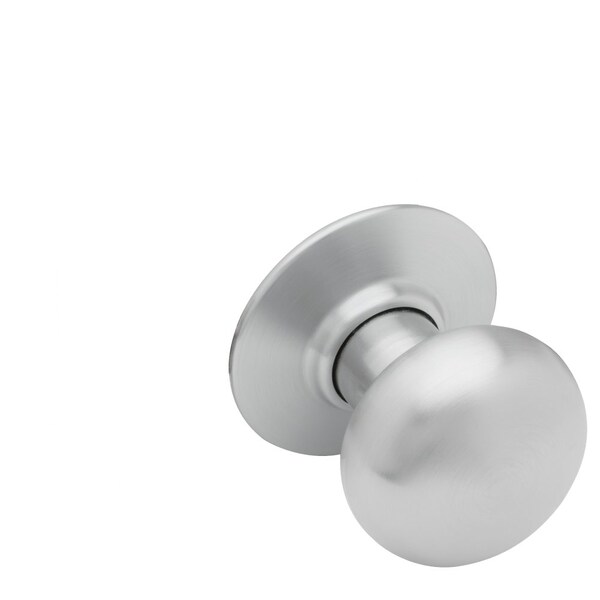 Schlage Grade 2 Backplate Exit Cylindrical Lock, Plymouth Knob, Non-Keyed, Satin Chrome Finish, Non-handed - A25D PLY 626