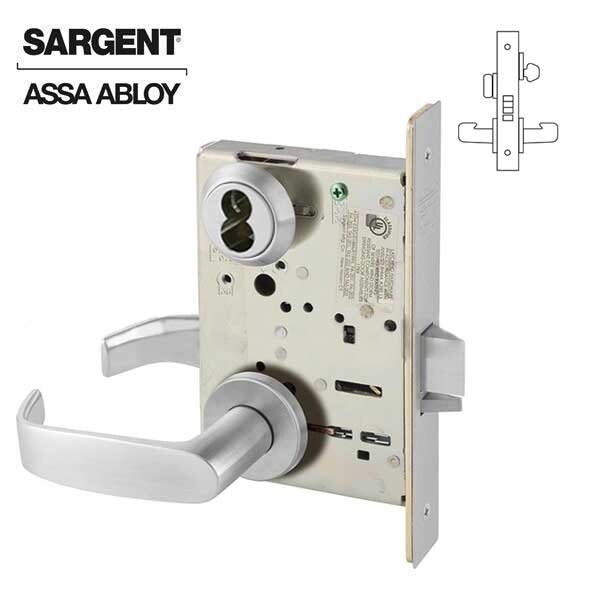 Sargent 8200 Series Mortise Lock Mechanical Office or EntryLock provided with LFIC (removable core) LN Trim - SRG-63-8205-LNL-26D