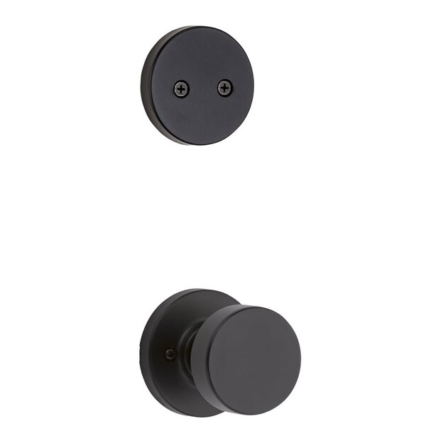 Kwikset Dummy Interior Pismo Knob Trim with Round Rose Matte Black Finish - 973PSKRDT-514