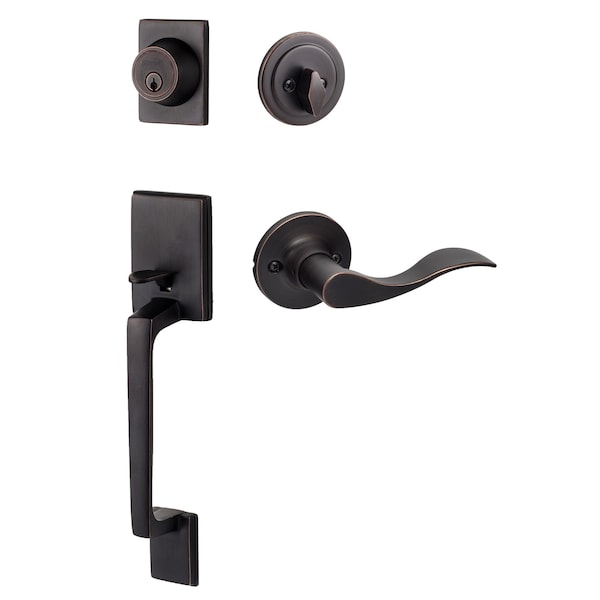 Sure-Loc Hardware Sure-Loc Hardware Coronado Handleset with Round Thumb Turn, Snowbird Handleset Trim, Vintage Bronze, Right Hand - CN507-R-SB RH 11P