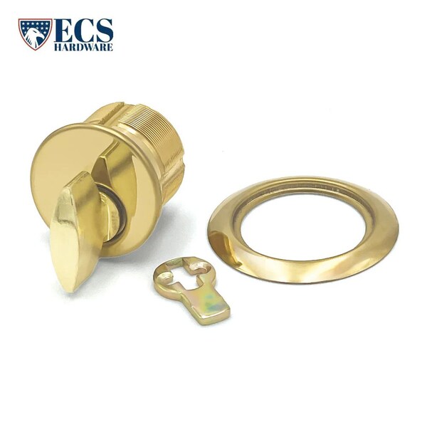 Ecs Hardware Durable Premium Thumb Turn Mortise Cylinder, 1 in US3 Polished Brass - ECSH-TMC01-US3
